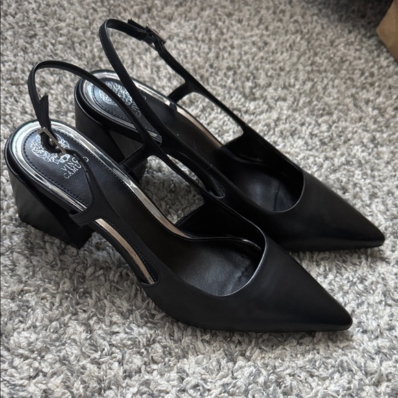 Vince Camuto Black Slingback asymmetrical Heels - Picture 1 of 6